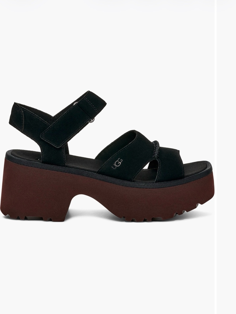 UGG New Heights Platform Sandals Black 7